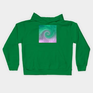 Pink and Spring Green Cosmic Cloud Whirly Swirl Kids Hoodie